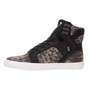 Supra SkyTop Høye Dame Svarte Grå | LTDJE4287