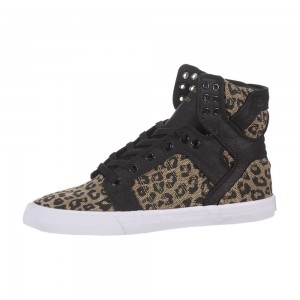 Supra SkyTop Høye Dame Svarte Leopard | AQERP0239