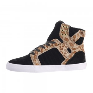 Supra SkyTop Høye Dame Svarte Leopard | UKCHX9614