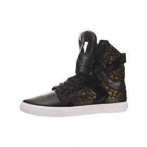 Supra SkyTop II Høye Dame Svarte Gull | PQSEL6537