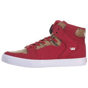 Supra Vaider Høye Dame Rød Brune | XPSKQ7652