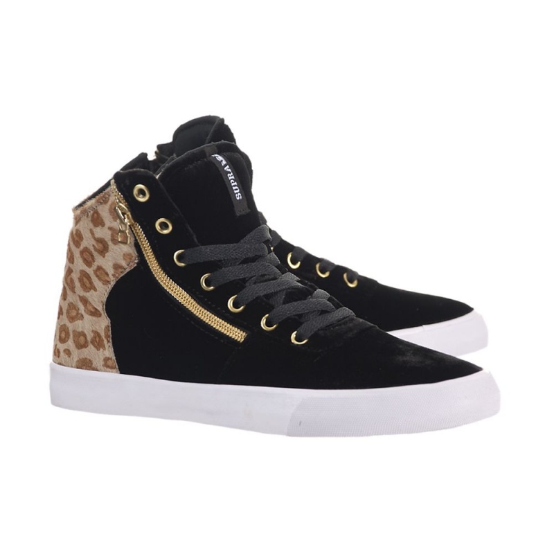 Supra Cuttler Skatesko Dame Svarte Leopard | AIPXJ2693