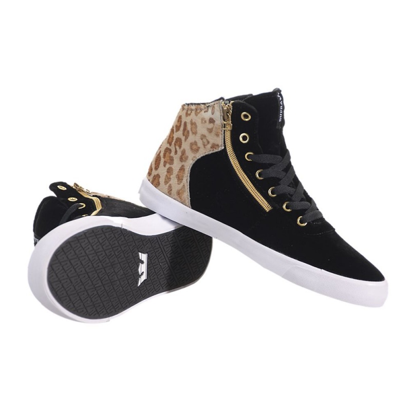 Supra Cuttler Skatesko Dame Svarte Leopard | AIPXJ2693