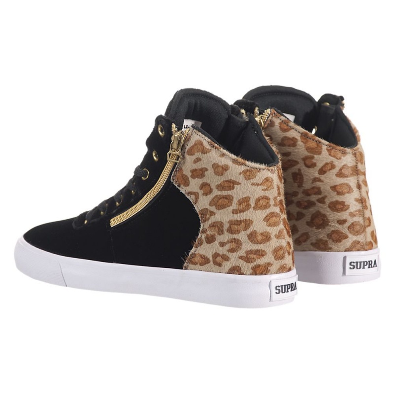 Supra Cuttler Skatesko Dame Svarte Leopard | AIPXJ2693