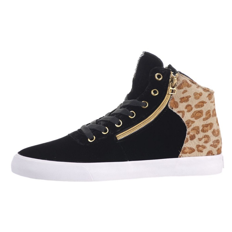 Supra Cuttler Skatesko Dame Svarte Leopard | AIPXJ2693