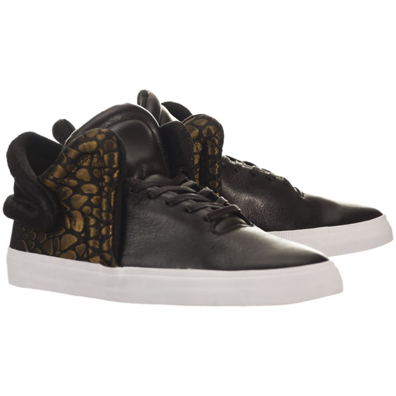 Supra Falcon Sneakers Dame Svarte Gull | OATWE7354