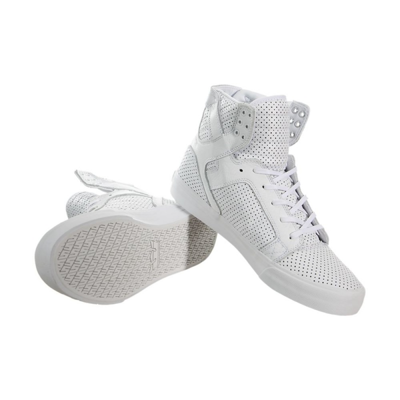 Supra SkyTop HF Høye Dame Hvite | YVNCM3876