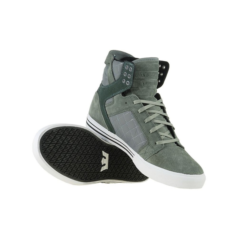 Supra SkyTop Høye Dame Grå Grønn | JCTUX7834