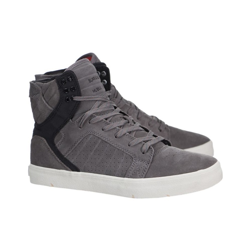 Supra SkyTop Høye Dame Grå Svarte | VPQDK3961