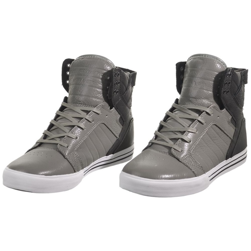 Supra SkyTop Høye Dame Grå Svarte | ZIYNA0476