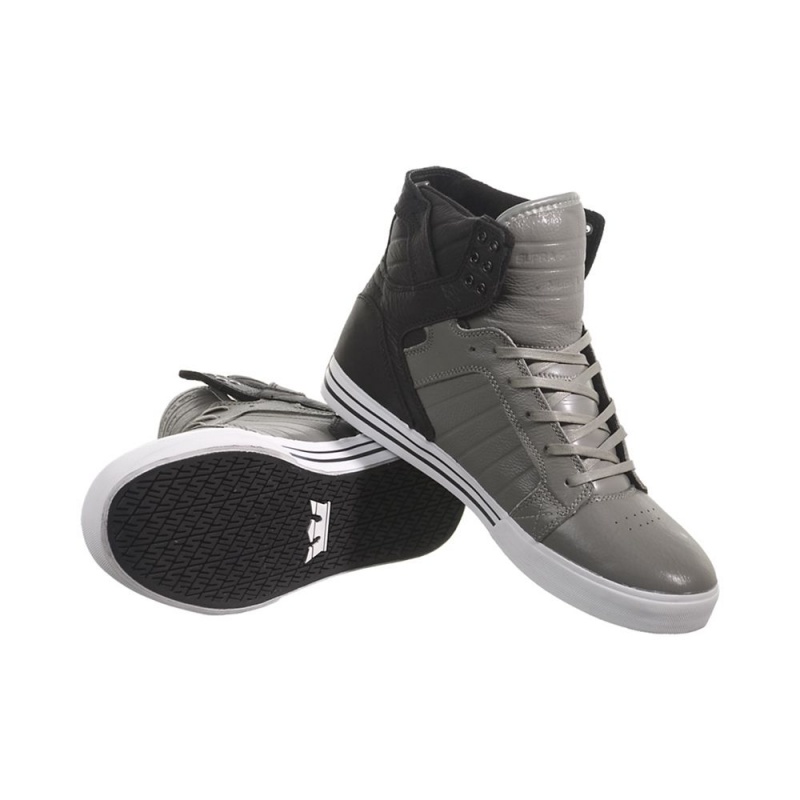 Supra SkyTop Høye Dame Grå Svarte | ZIYNA0476