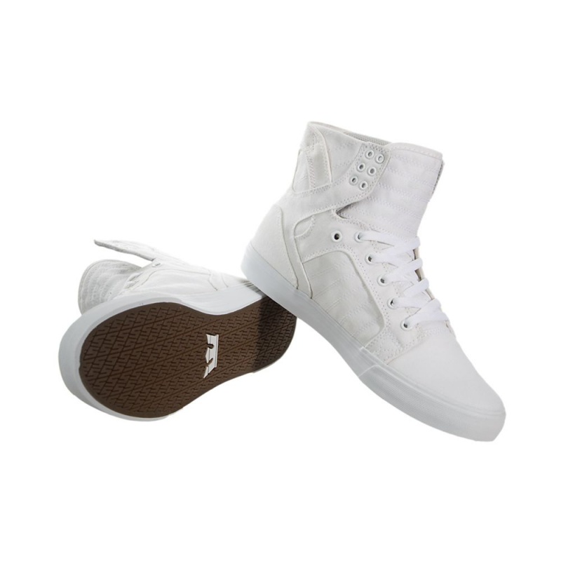 Supra SkyTop Høye Dame Hvite | YTQFX6034