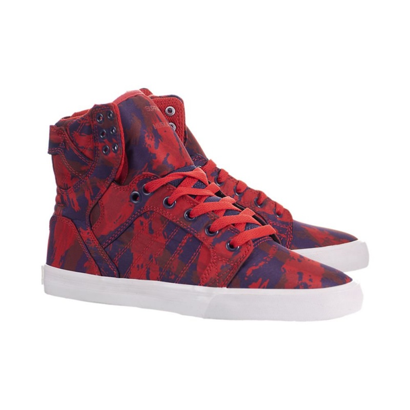 Supra SkyTop Høye Dame Rød | UXZOD4367