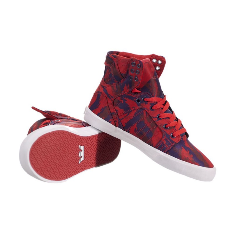 Supra SkyTop Høye Dame Rød | UXZOD4367