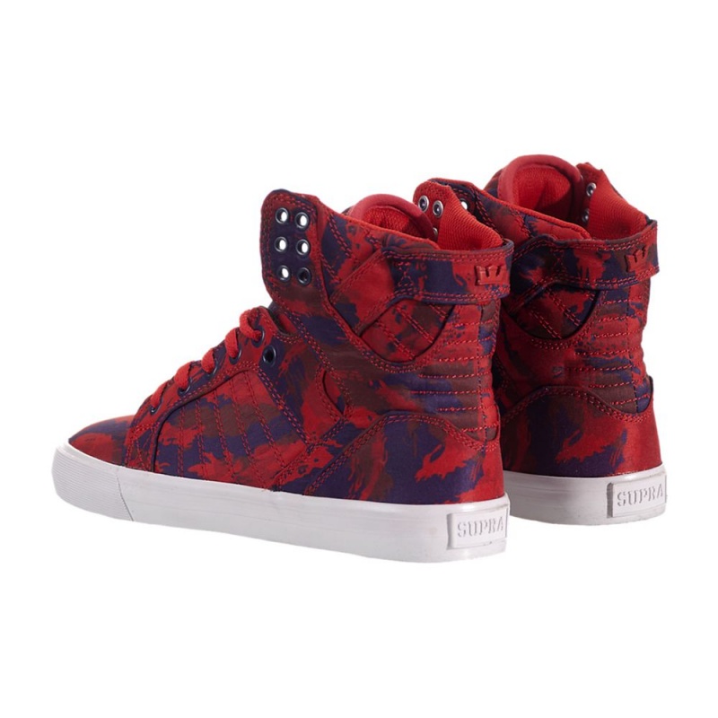 Supra SkyTop Høye Dame Rød | UXZOD4367