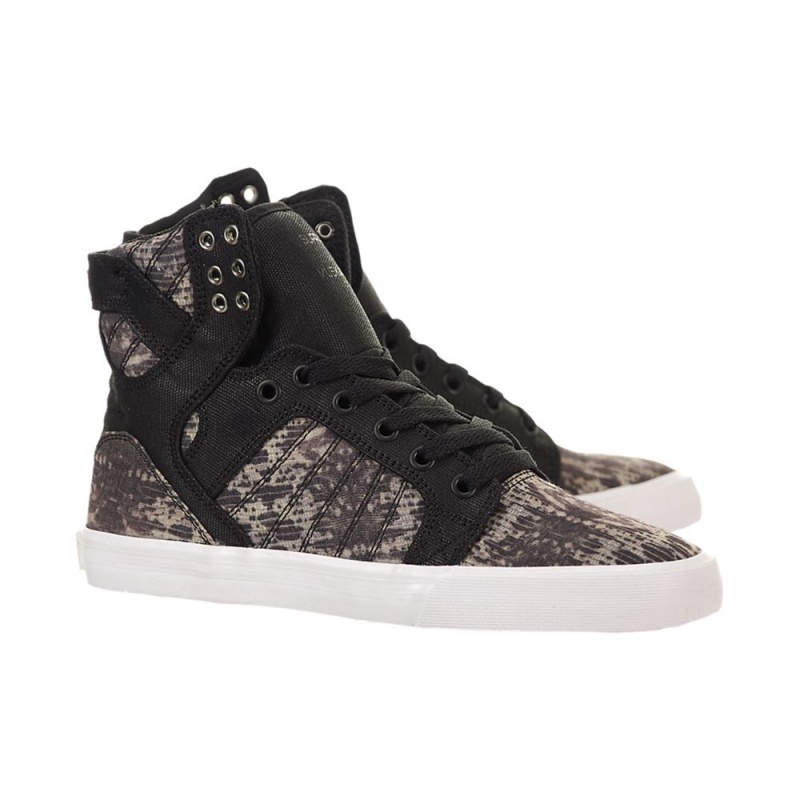 Supra SkyTop Høye Dame Svarte Grå | LTDJE4287