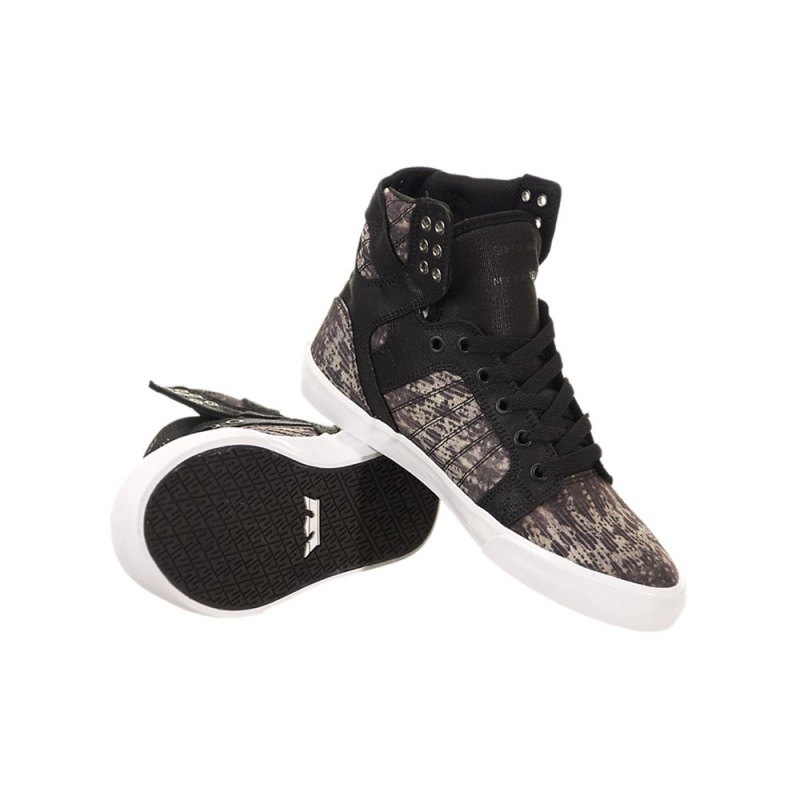 Supra SkyTop Høye Dame Svarte Grå | LTDJE4287