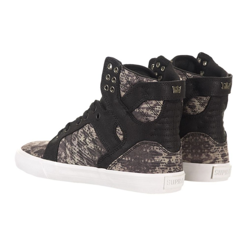 Supra SkyTop Høye Dame Svarte Grå | LTDJE4287