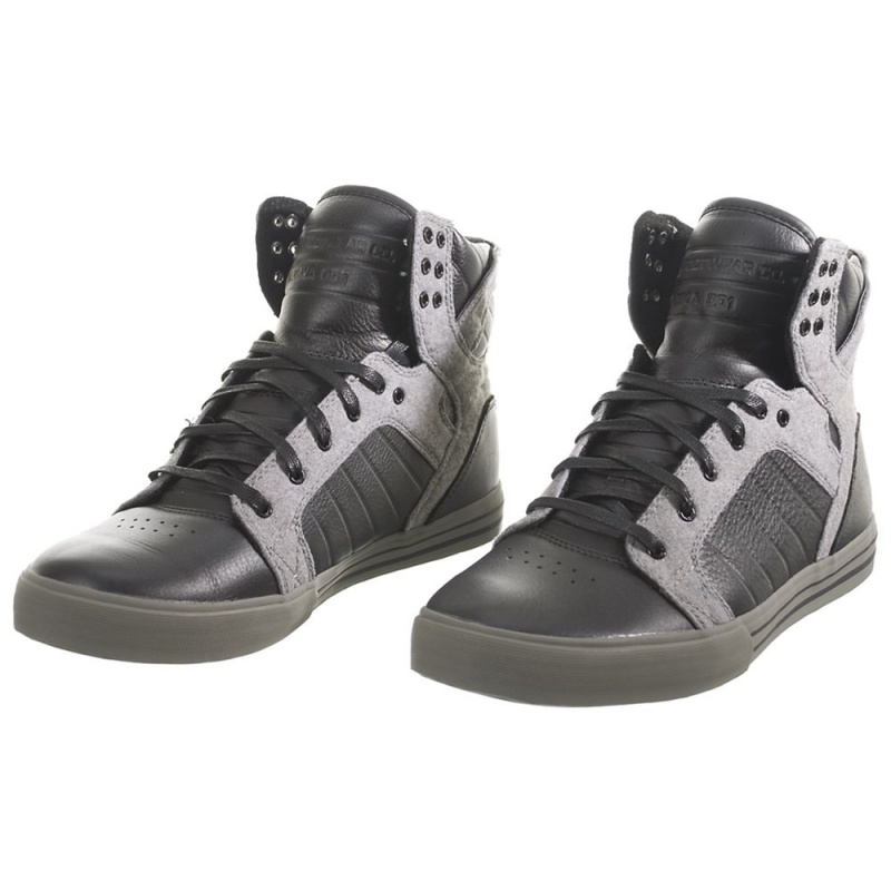 Supra SkyTop Høye Dame Svarte Grå | SIHOX6271