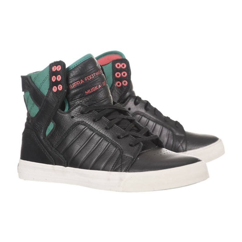 Supra SkyTop Høye Dame Svarte Grønn | KTQPB8173