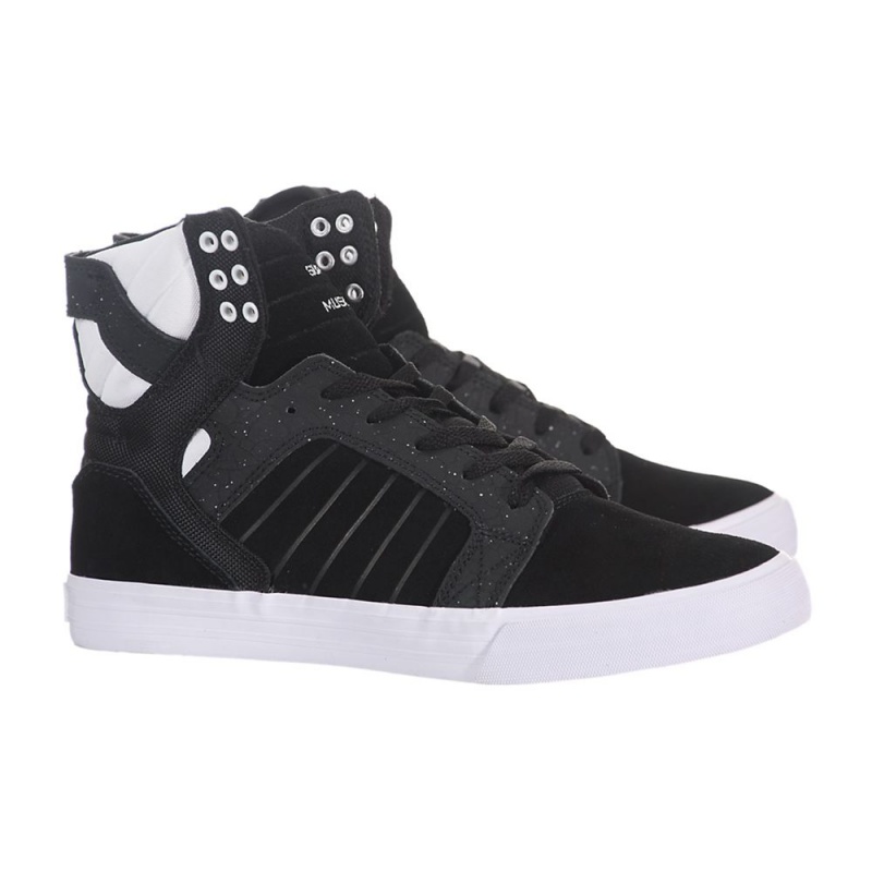 Supra SkyTop Høye Dame Svarte Hvite | TGPKM9340