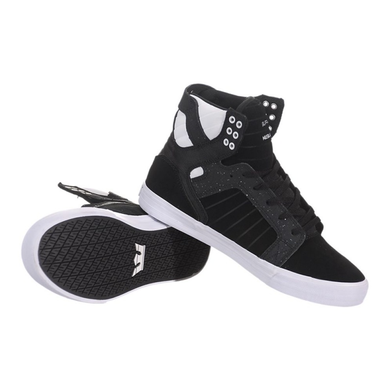 Supra SkyTop Høye Dame Svarte Hvite | TGPKM9340