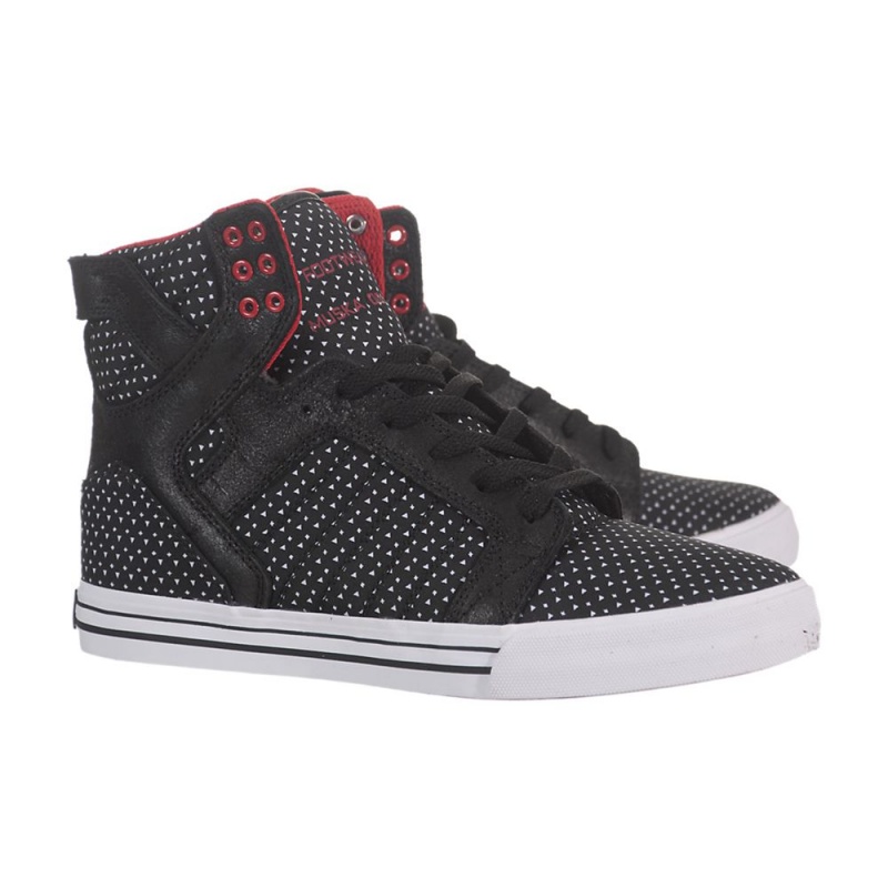 Supra SkyTop Høye Dame Svarte Hvite | VGAOT3028