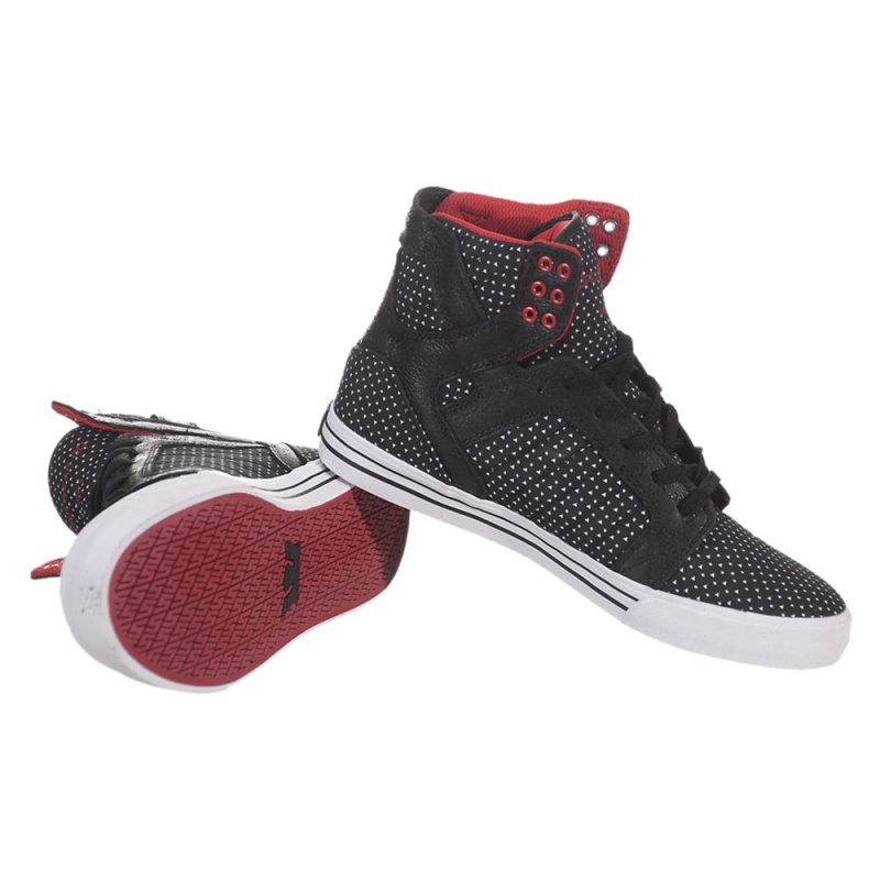 Supra SkyTop Høye Dame Svarte Hvite | VGAOT3028