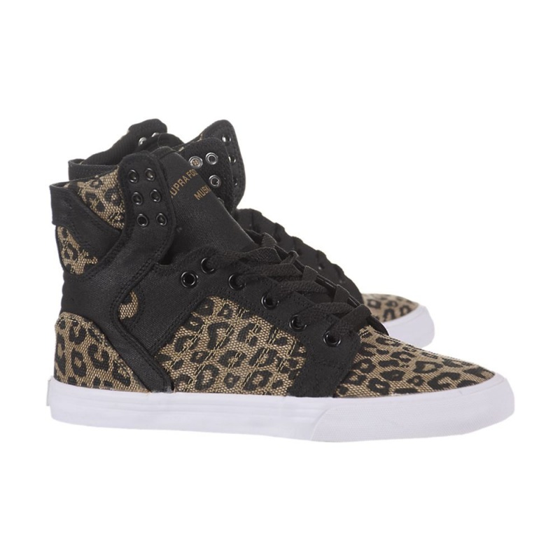 Supra SkyTop Høye Dame Svarte Leopard | AQERP0239