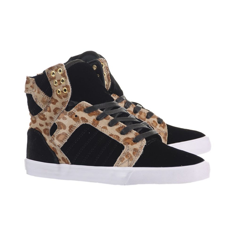 Supra SkyTop Høye Dame Svarte Leopard | UKCHX9614