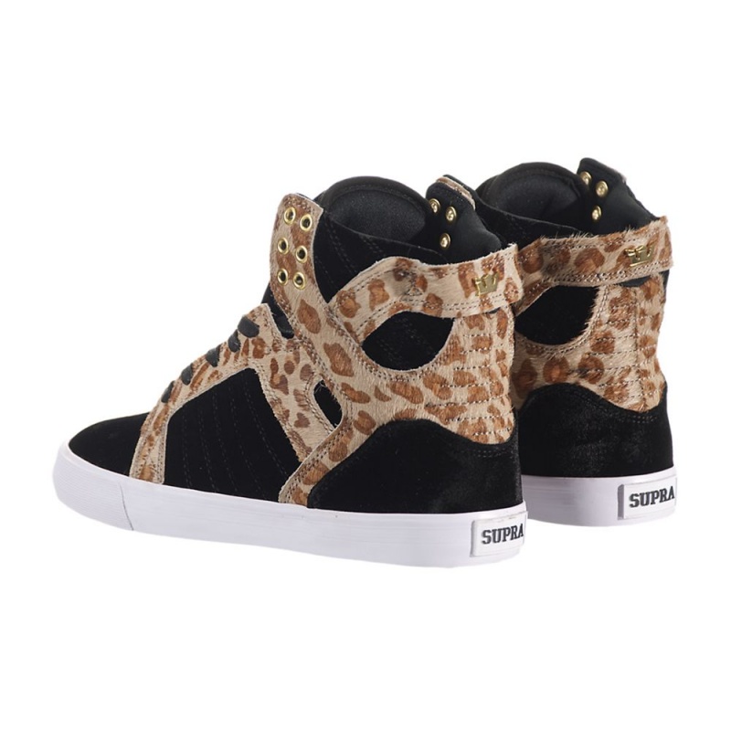 Supra SkyTop Høye Dame Svarte Leopard | UKCHX9614