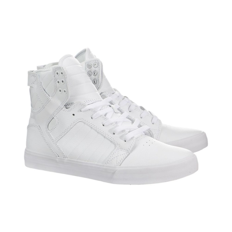 Supra SkyTop Høye Herre Hvite | ZJCXD3687