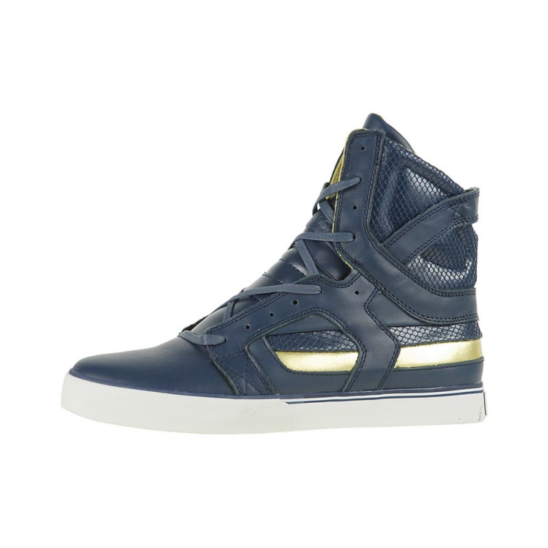 Supra SkyTop II Høye Dame Marineblå Gull | XABHW4832