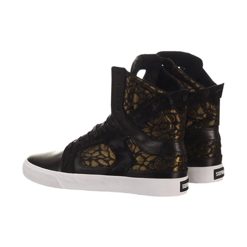 Supra SkyTop II Høye Dame Svarte Gull | PQSEL6537