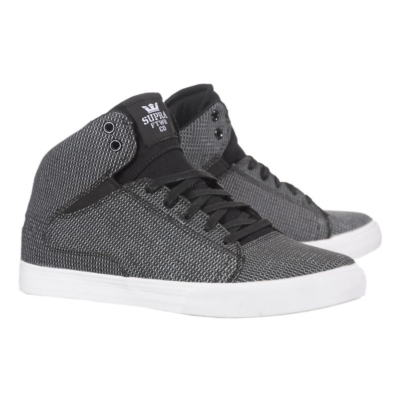 Supra Society Mid Skatesko Dame Svarte Hvite | QAIKB7590