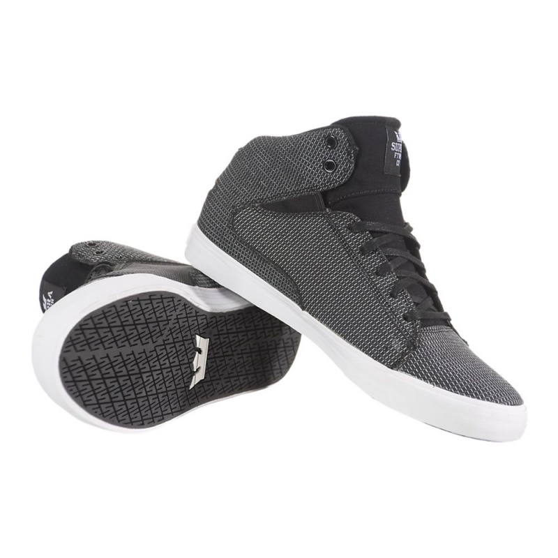 Supra Society Mid Skatesko Dame Svarte Hvite | QAIKB7590