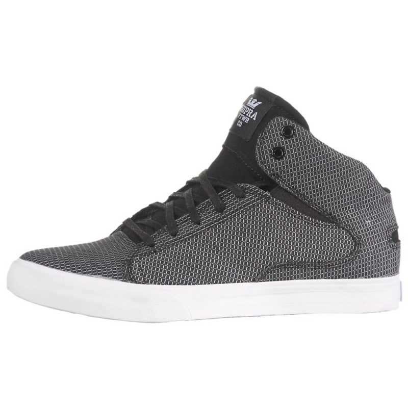 Supra Society Mid Skatesko Dame Svarte Hvite | QAIKB7590