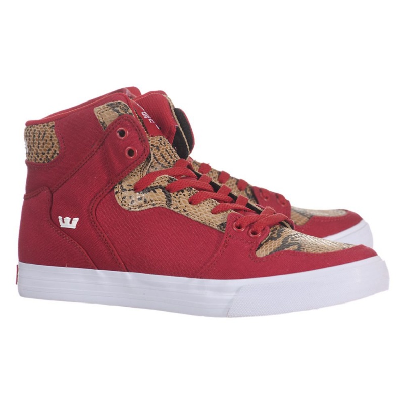 Supra Vaider Høye Dame Rød Brune | XPSKQ7652